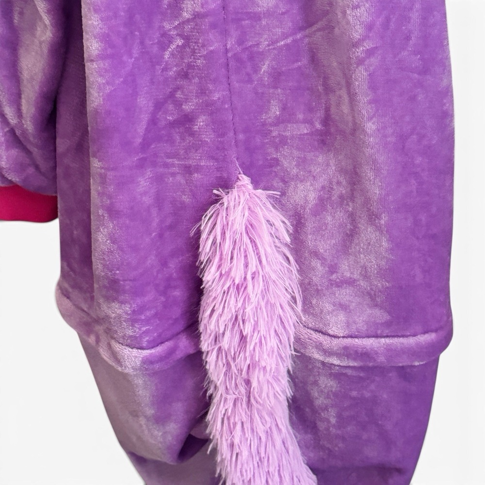 Purple Unicorn Jumper Adult M Kigurumi Hooded Costume Pajamas Cosplay Halloween - Picture 9 of 13